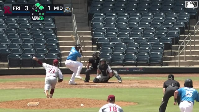 Devin Taylor singles on a sharp line drive to center fielder Marcus Lee Sang. CJ Rodriguez scores. Casey Yamauchi to 2nd.