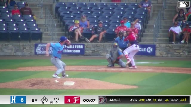Coy James homers (13) on a fly ball to left field.