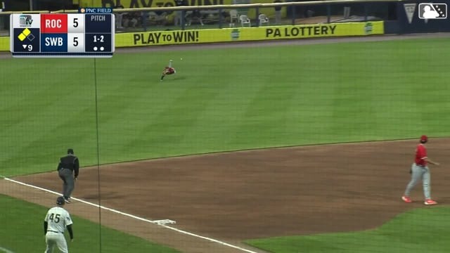 Dylan Crews lays out to make a catch