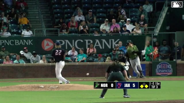 Orioles No. 3 prospect Coby Mayo laces an RBI single