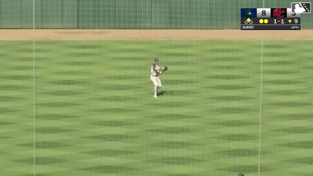 Jacob Melton's strong throw to the plate