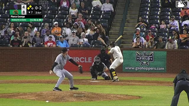 Yordany De Los Santos homers (5) on a fly ball to left center field. Jhonny Severino scores. Wyatt Sanford scores.