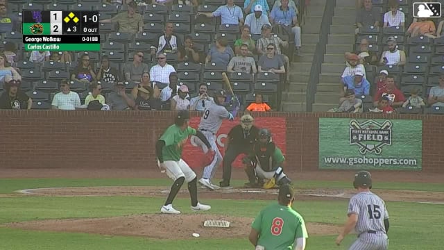 George Wolkow doubles (6) on a sharp line drive to left fielder Jhonny Severino. Caleb Bonemer scores. Boston Smith scores. Ryan Burrowes to 3rd.