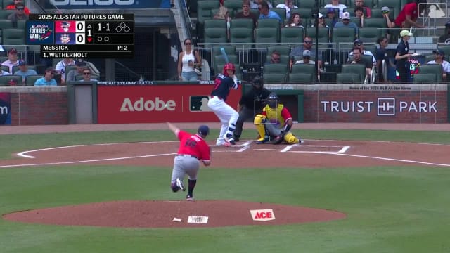 JJ Wetherholt doubles to left-center