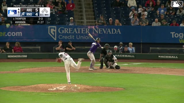 Sterlin Thompson homers (11) on a fly ball to center field.