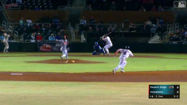 Desert Dogs challenged (pitch result): Jeron Williams walks. Parks Harber scores. Joseph Sullivan to 3rd. Jack Penney to 2nd.