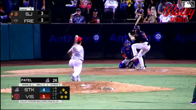 Carson Kerce singles on a ground ball to center fielder Bobby Blandford. Victor Santana scores. Adriel Radney to 3rd. Carson Kerce to 2nd.
