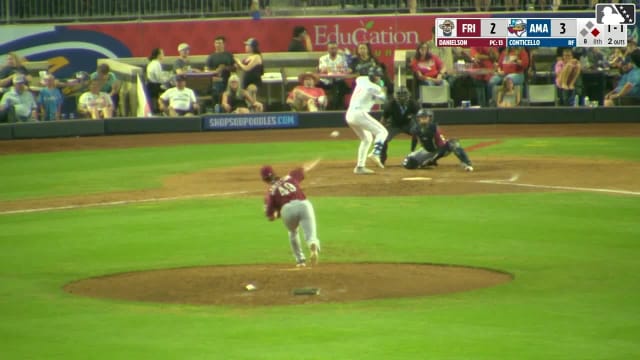 Gavin Conticello triples (4) on a sharp fly ball to right fielder Orlando Martinez. Demetrio Crisantes scores.