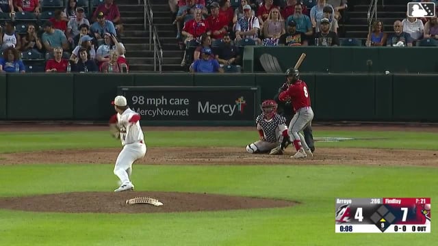 Michael Arroyo homers (10) on a fly ball to left center field.