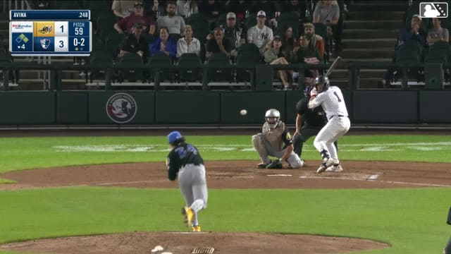 Jace Avina doubles (26) on a line drive to left fielder Jace LaViolette. Manuel Palencia scores. Connor McGinnis scores.