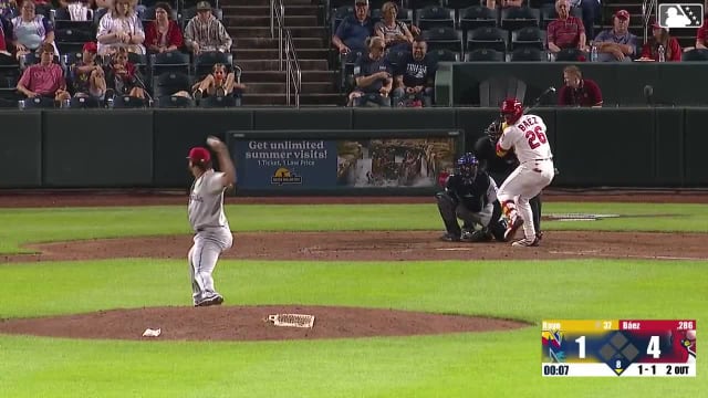Jesús Báez homers (1) on a fly ball to left field.