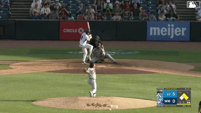 Bryce Rainer singles on a sharp line drive to center fielder Jace LaViolette. Patrick Lee scores. Woody Hadeen to 3rd.