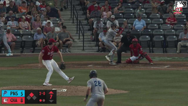Cam Cannarella homers (5) on a fly ball to right field. Jay Beshears scores.