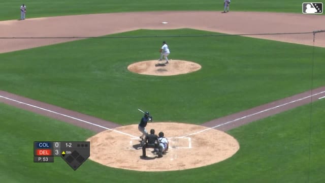 Michael Forret records his fifth strikeout