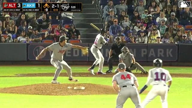 Jaison Chourio singles on a line drive to left fielder Shalin Polanco. Jose Devers scores.