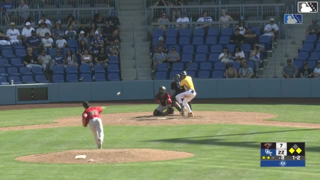 Emil Morales singles on a ground ball to left fielder Clayton Gray. Jose D. Hernandez scores. Joendry Vargas to 2nd.