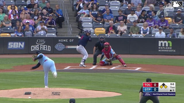 Josue Briceño singles on a ground ball to right fielder Matt Wallner. Trei Cruz scores. Jace Jung to 2nd.