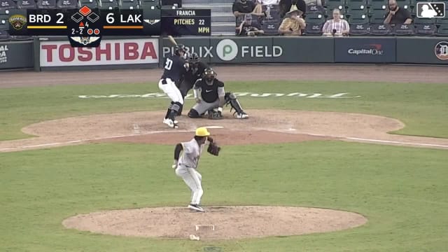 Michael Oliveto homers (1) on a fly ball to right field. Chris Meyers scores.