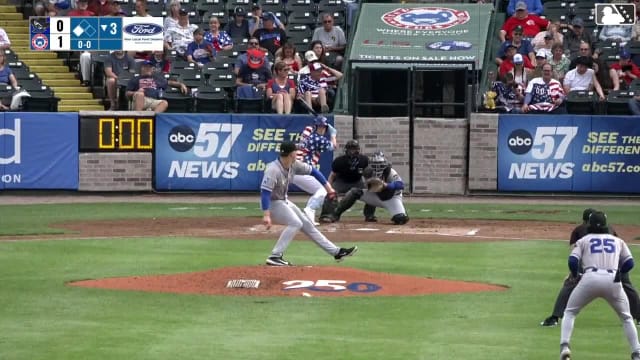 Josiah Hartshorn singles on a ground ball to right fielder Erick Torres. Kane Kepley scores.