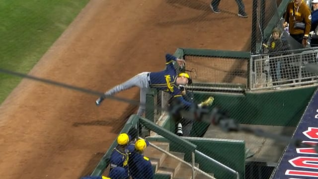 Tyler Black's catch into the dugout