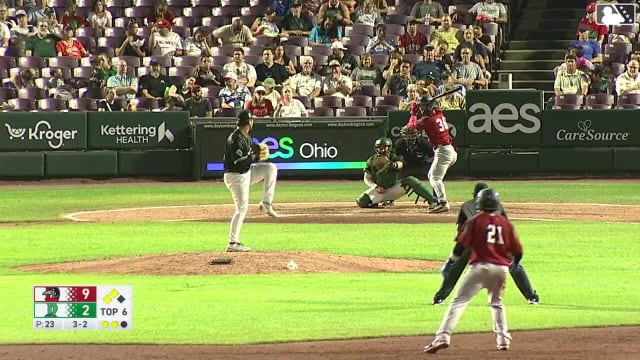 Jaron Elkins singles on a ground ball to center fielder Kyle Henley. Eduardo Quintero scores. Nico Perez scores.