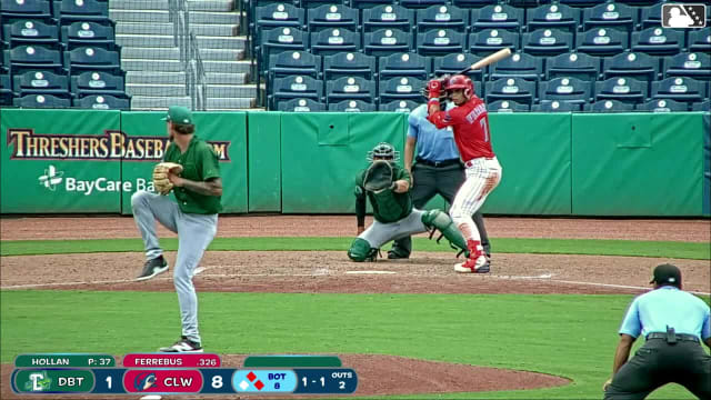 Alirio Ferrebus homers (11) on a fly ball to left center field. Angel Mata scores. Griffin Burkholder scores.