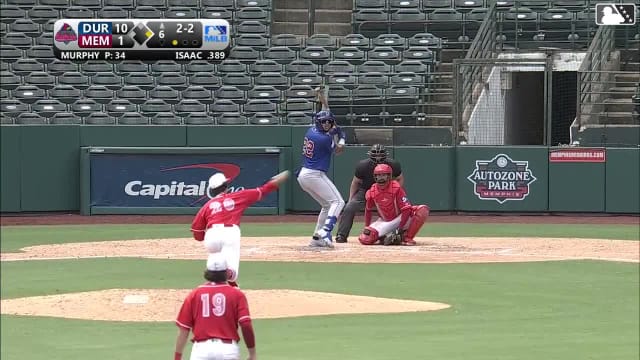 Xavier Isaac homers (2) on a fly ball to left center field. Austin Slater scores.