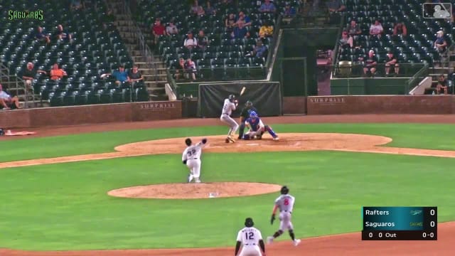 Andy Perez singles on a ground ball to left fielder Casey Cook. Kyle DeBarge scores.