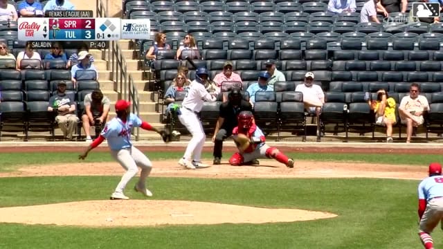 Josue De Paula singles on a fly ball to left fielder Zach Levenson. Sean McLain scores.