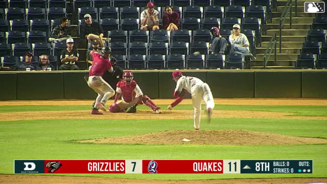 Roldy Brito singles on a line drive to right fielder Lucas Ramirez. Cameron Nelson scores.