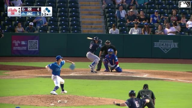 Express challenged (pitch result): Trevor Hauver called out on strikes.