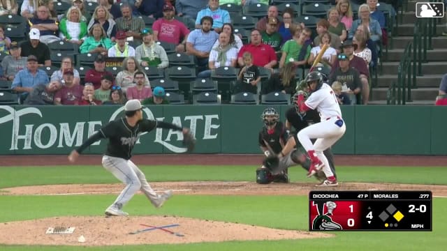 Emil Morales homers (19) on a fly ball to center field. Eduardo Quintero scores.