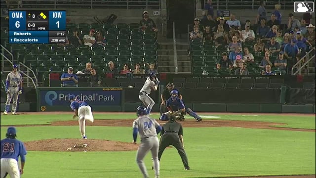 Carson Roccaforte doubles (1) on a sharp line drive to center fielder James Triantos. Brandon Drury scores. Elih Marrero scores.