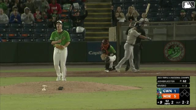 Justin Armbruester records his sixth strikeout