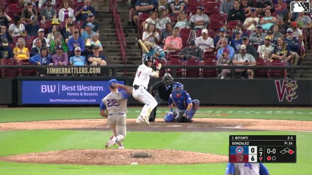 Eric Bitonti homers (24) on a fly ball to center field. Daniel Dickinson scores.