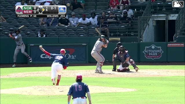 Creed Willems homers (18) on a fly ball to right field. Jud Fabian scores.