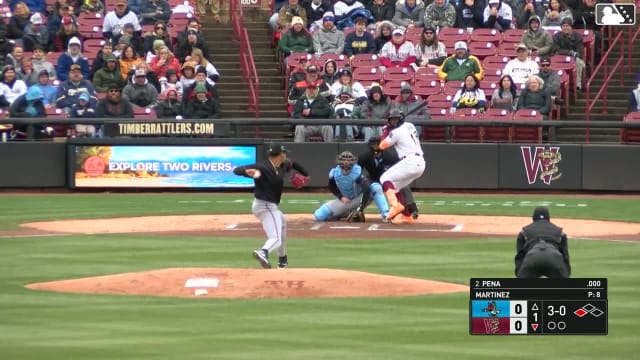 Luis Peña walks. Braylon Payne scores. Wild pitch by pitcher Liomar Martinez.