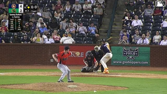 Sammy Stafura homers (8) on a line drive to left center field. Dylan Palmer scores.