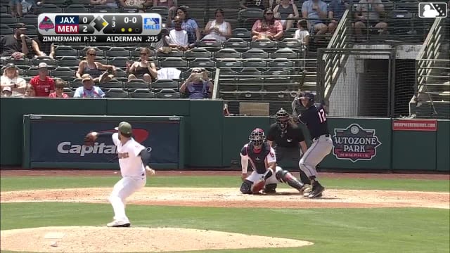 Kemp Alderman homers (8) on a fly ball to right field. Matthew Etzel scores.