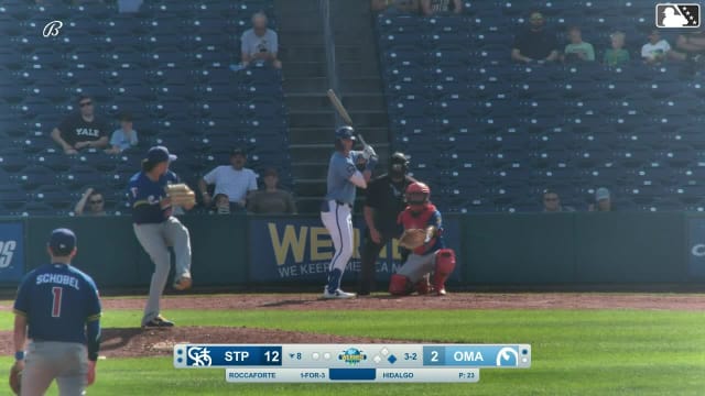 Carson Roccaforte homers (5) on a fly ball to right center field. Alejo Lopez scores.