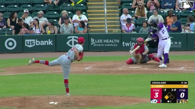 Vahn Lackey's first pro hit is an RBI single