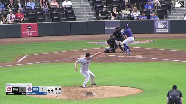 Ariel Armas singles on a line drive to center fielder Carlos Jorge. Alex Ramírez scores. Carter Trice out at 3rd on the throw, center fielder Carlos Jorge to third baseman Cam Collier.
