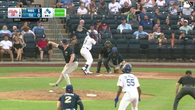Zyhir Hope singles on a line drive to center fielder Carson Roccaforte. Josue De Paula scores. Elijah Hainline to 3rd.