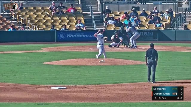 Cole Mathis singles on a sharp line drive to left fielder Max Williams. Welbyn Francisca scores.
