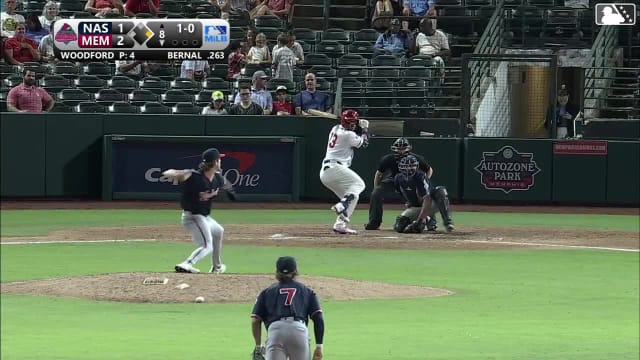 Leo Bernal homers (8) on a fly ball to center field. César Prieto scores.