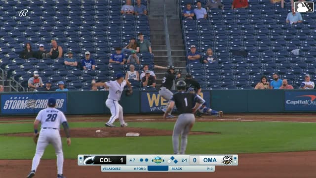 Ralphy Velazquez singles on a line drive to center fielder Drew Waters. CJ Kayfus scores. Bo Naylor to 2nd.