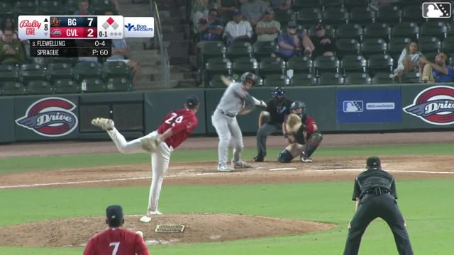 Nathan Flewelling singles on a ground ball to left fielder Yophery Rodriguez. Theo Gillen scores.