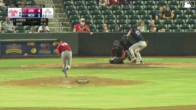 Brandon Winokur homers (8) on a fly ball to left center field.