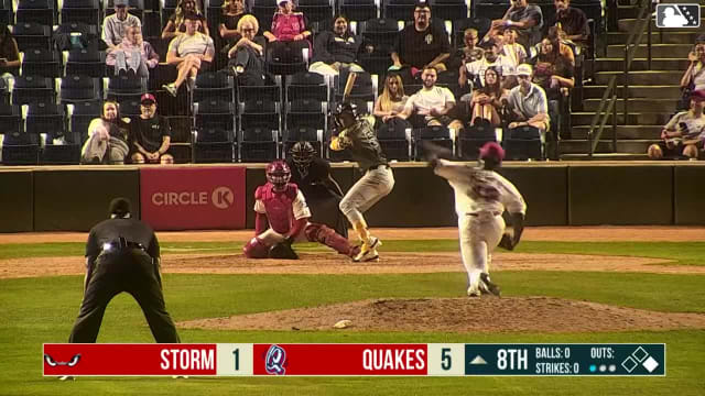 Jorge Quintana doubles (10) on a line drive to center fielder Hayden Alvarez. Dylan Grego scores.