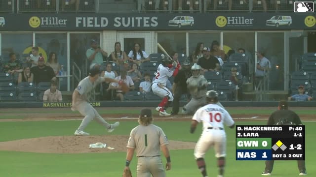Luis Lara singles on a line drive to center fielder DaShawn Keirsey Jr. Eddys Leonard scores.